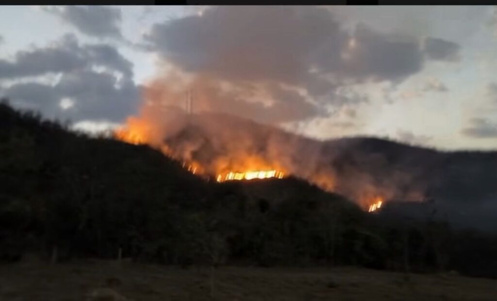Incêndio em Pirenópolis: Bombeiros combatem fogo em área de difícil acesso