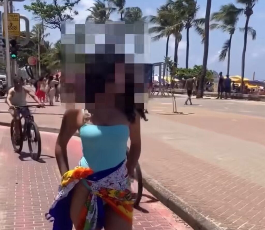 Modelo Meyllin Oliveira é vítima de importunação sexual em praia