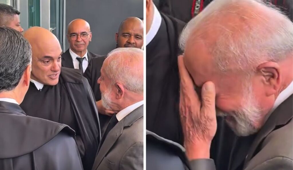 Lula e Alexandre de Moraes comentam pênalti de Yuri Alberto no STF