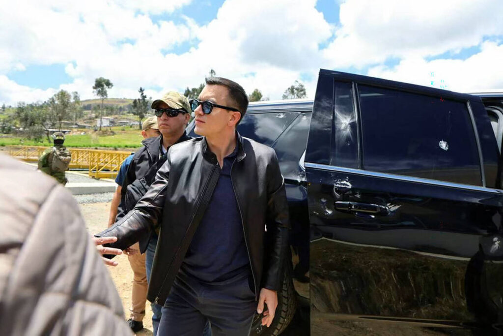 Equador: Comitiva de Daniel Noboa é atacada em protesto