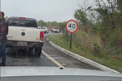 Chuva forte causa lentidão na Estrada de Chapada dos Guimarães