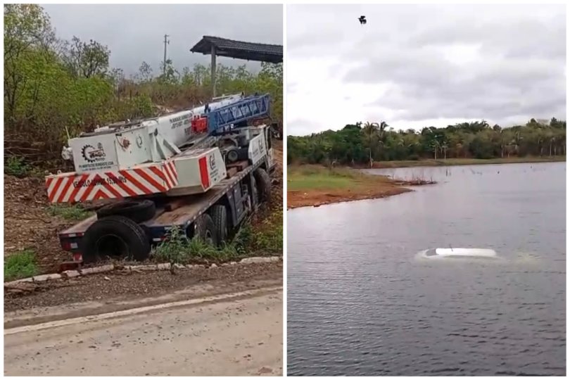 Carro cai no lago do Manso; ocupantes escapam ilesos