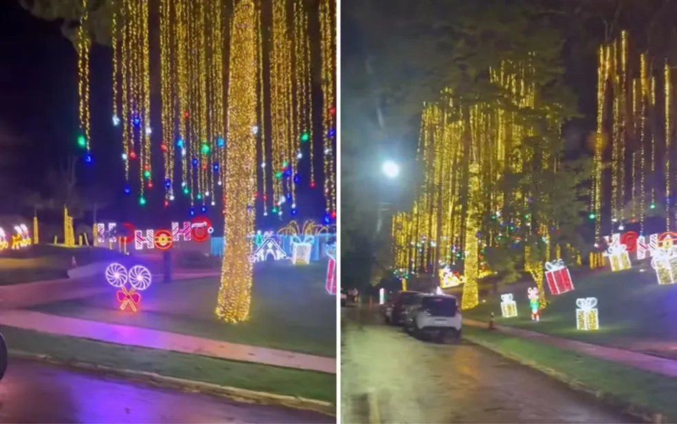 Decoração de Natal de influenciadora vira atração em condomínio