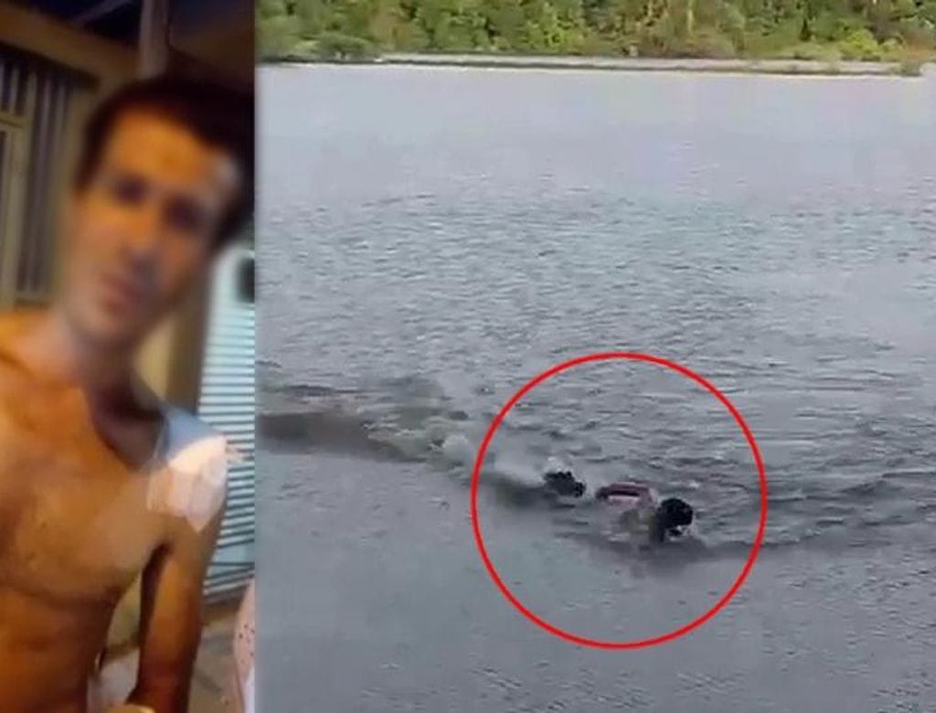 Homem atacado por jacaré ao nadar em lago proibido