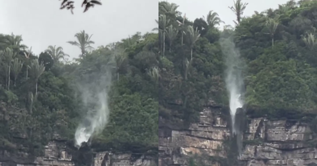 Fenômeno em cachoeira viraliza nas redes sociais