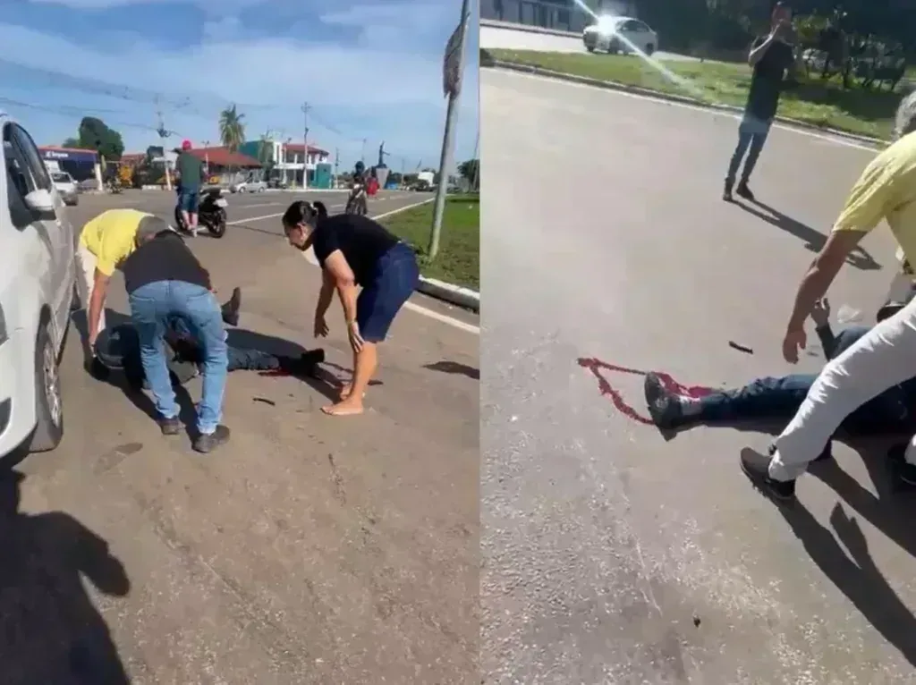 Motociclista fica ferido após colisão em rotatória de Cuiabá e mobiliza a comuni em destaque