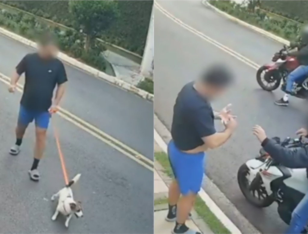 Cachorro de homem assaltado foge durante roubo de aliança em destaque