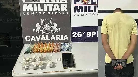 Homem é preso por tráfico de drogas durante operação da PM em Nova Mutum em destaque