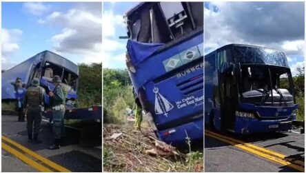 acidente ônibus basquete comunidade Juazeiro do Norte em destaque