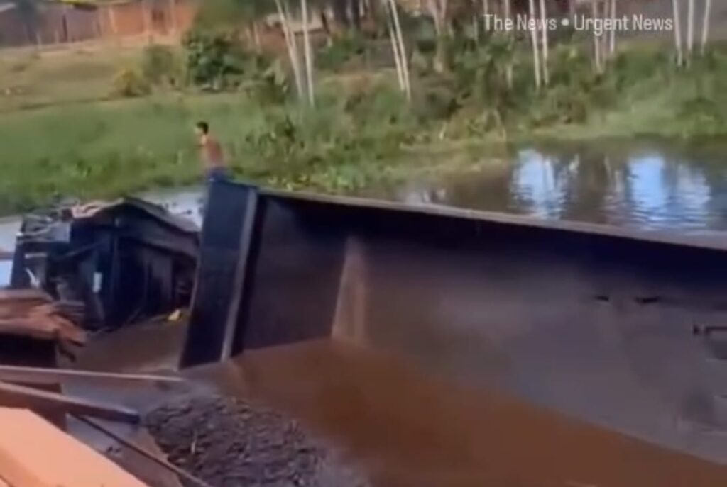 queda ponte Água Fria comunidade Pedra Branca do Amapari em destaque