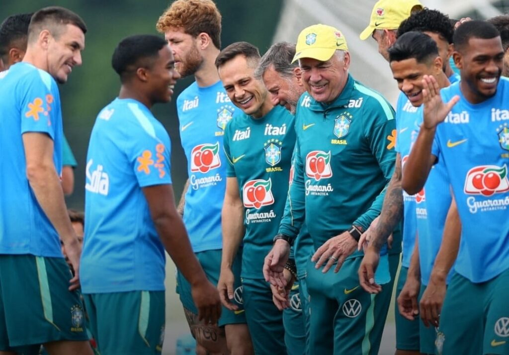 treinamento Brasil Copa do Mundo clima descontraído em destaque
