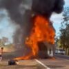 incêndio caminhão boiadeiro comunidade Nova Xavantina em destaque