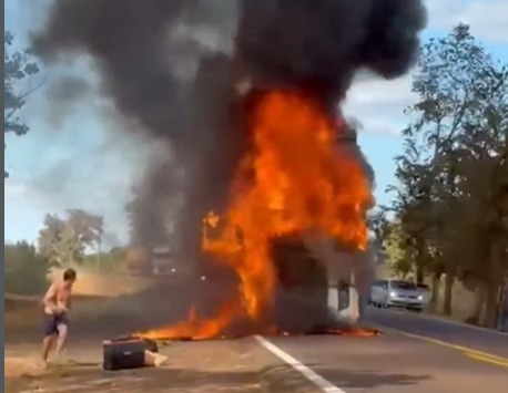 incêndio caminhão boiadeiro comunidade Nova Xavantina em destaque